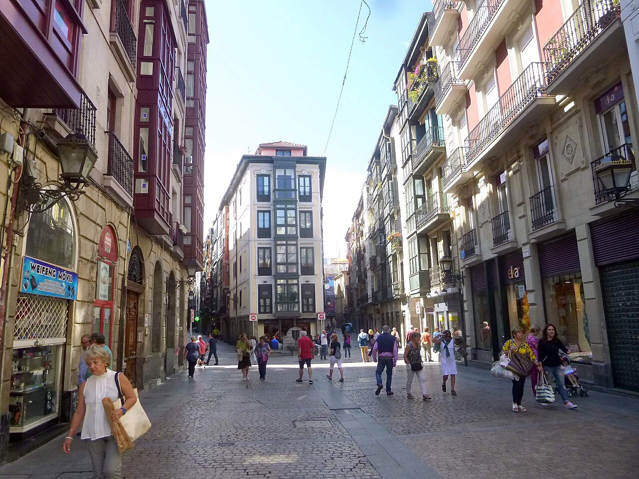 A narrow street in the Casco Viejo, the old town of Bilbao